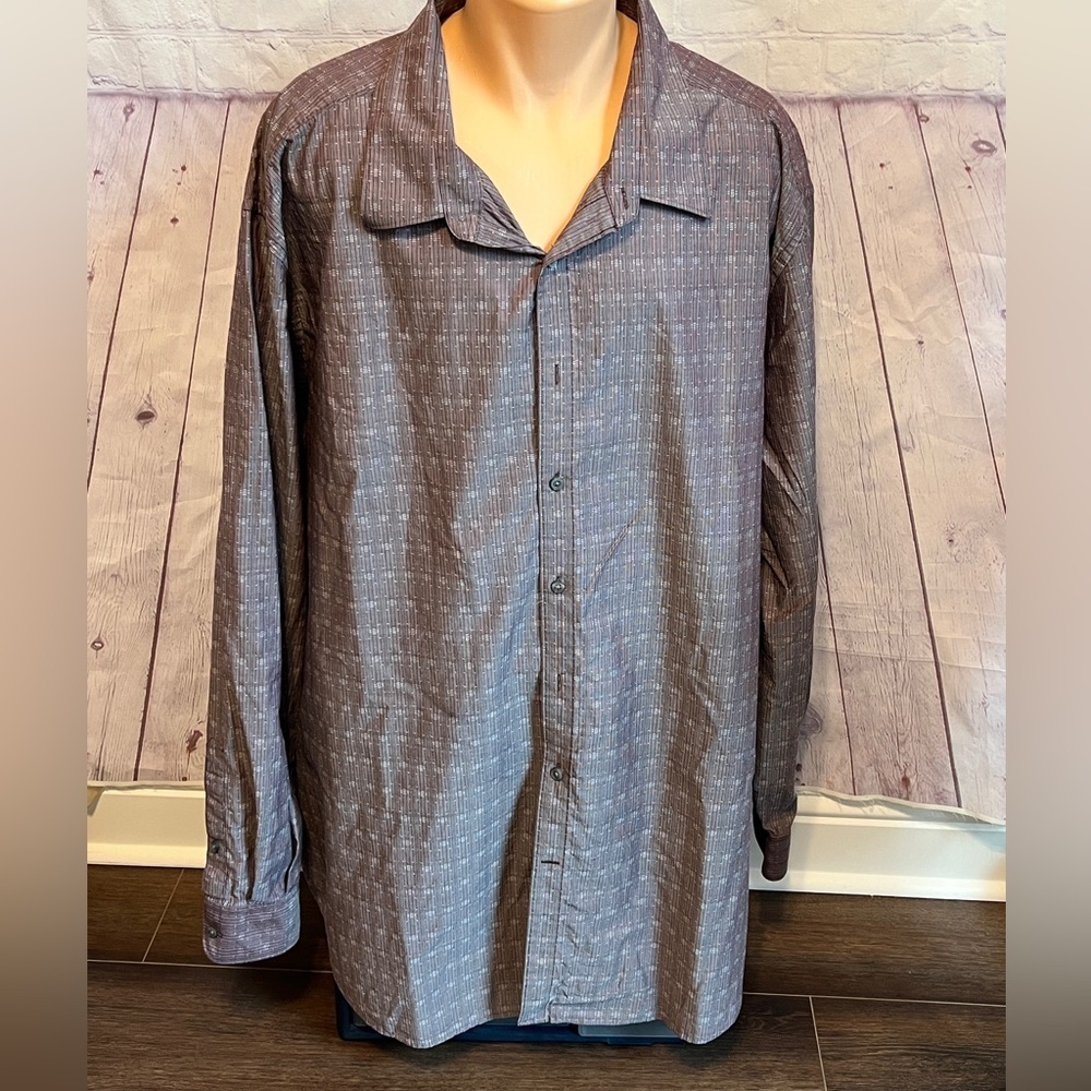 Perry Ellis 4XLT Multicolor Casual Long Sleeve Men's Shirt